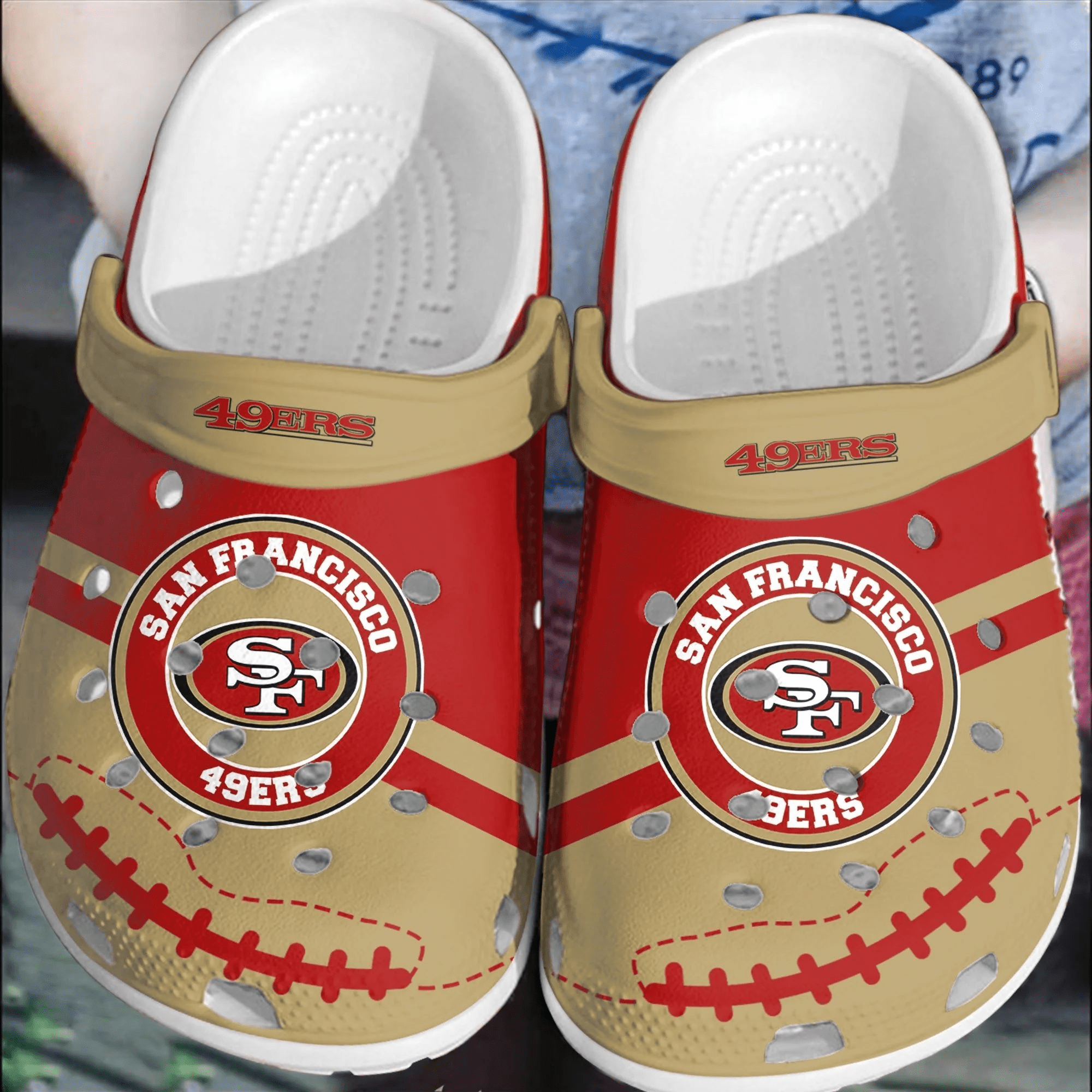 Footwearmerch NFL San Francisco 49ers CrocsCrocband Clogs Shoes Comfortable For Men Women – Footwearmerch