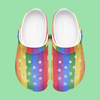 Footwearmerch LGBT Pride Month Crocs Crocband Clogs Shoes Custom Name For Men Women and Kids
