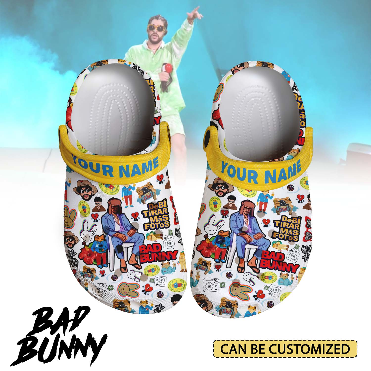 T1005 - Bad Bunny - Crocs Custom name mockup 1 jpg