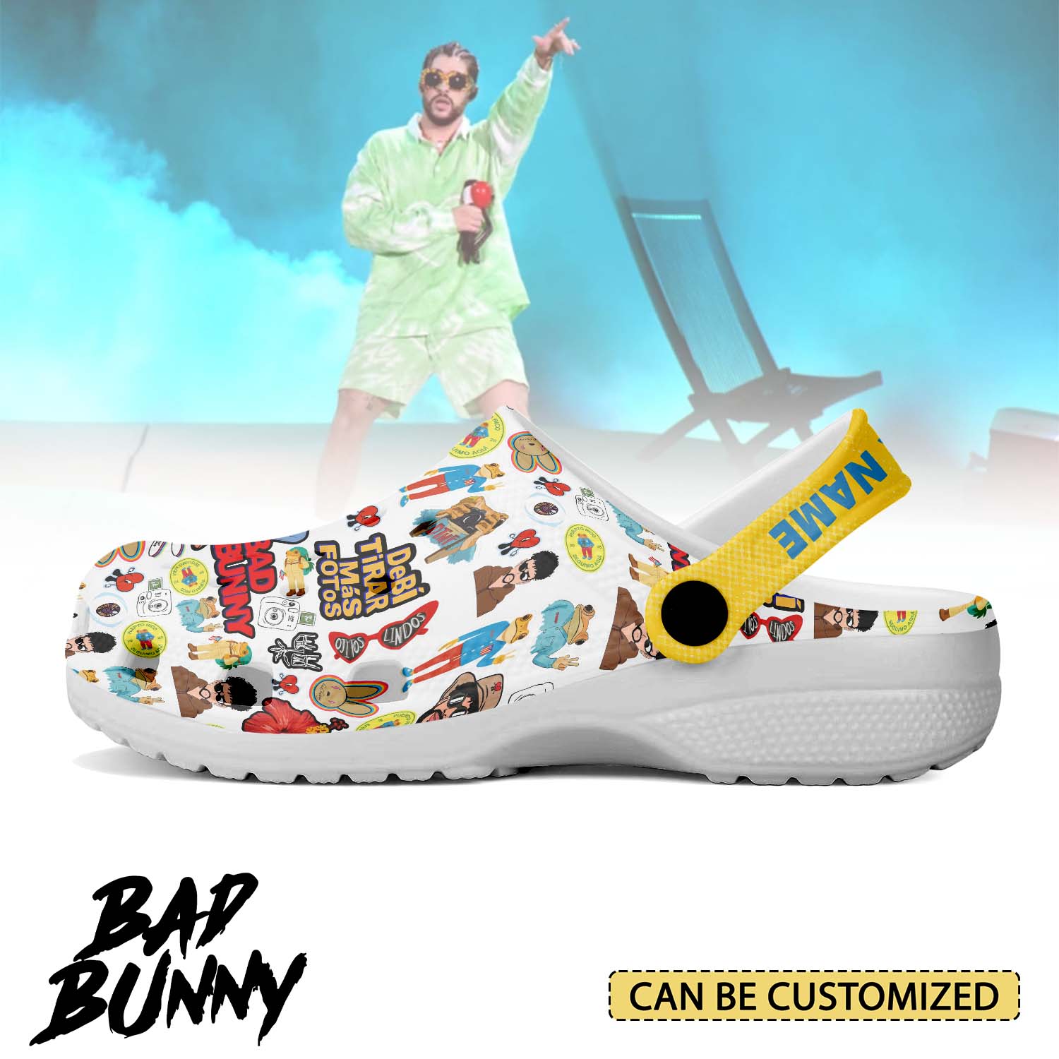 T1005 - Bad Bunny - Crocs Custom name mockup 3 jpg