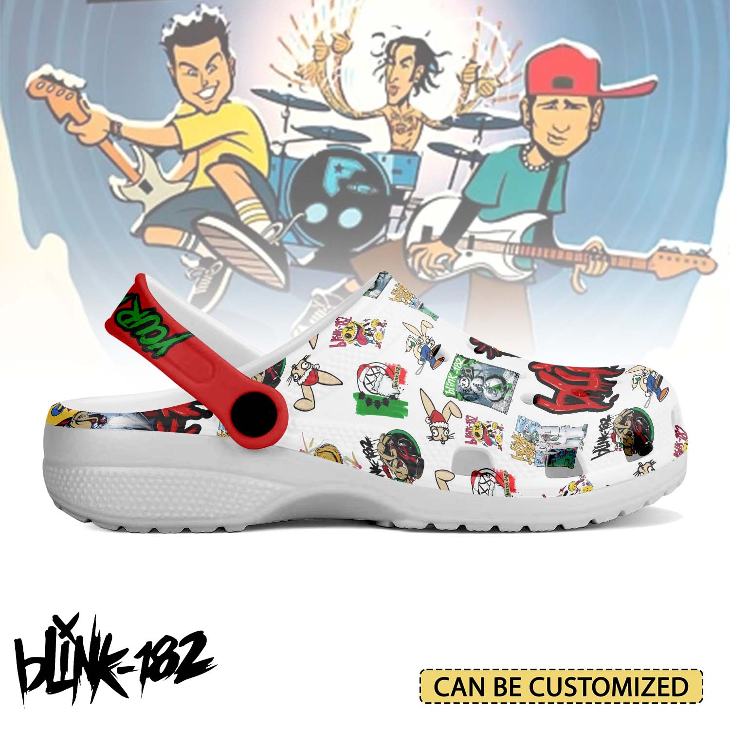 T1005 - Blink-182 x Christmas - Crocs Custom name mockup 2 jpg