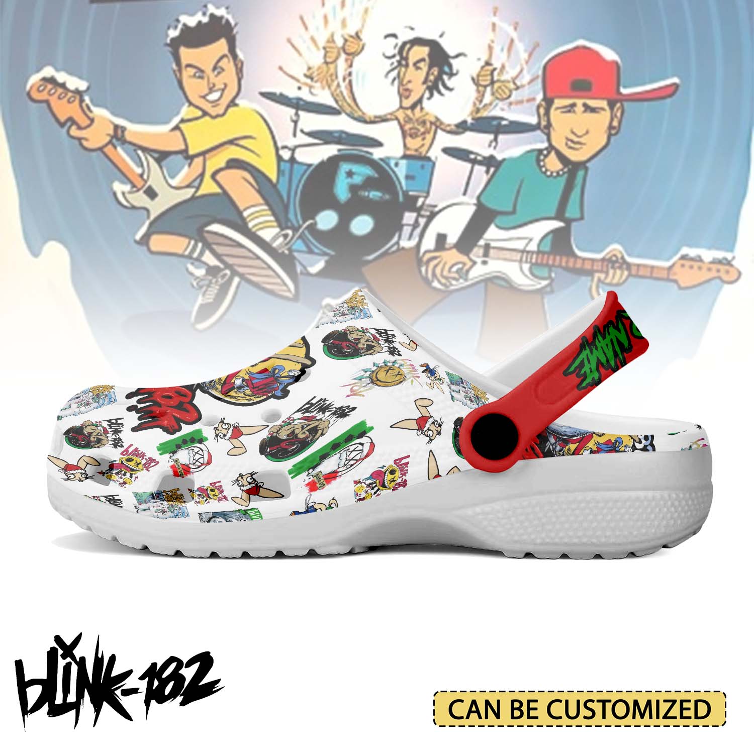 T1005 - Blink-182 x Christmas - Crocs Custom name mockup 3 jpg