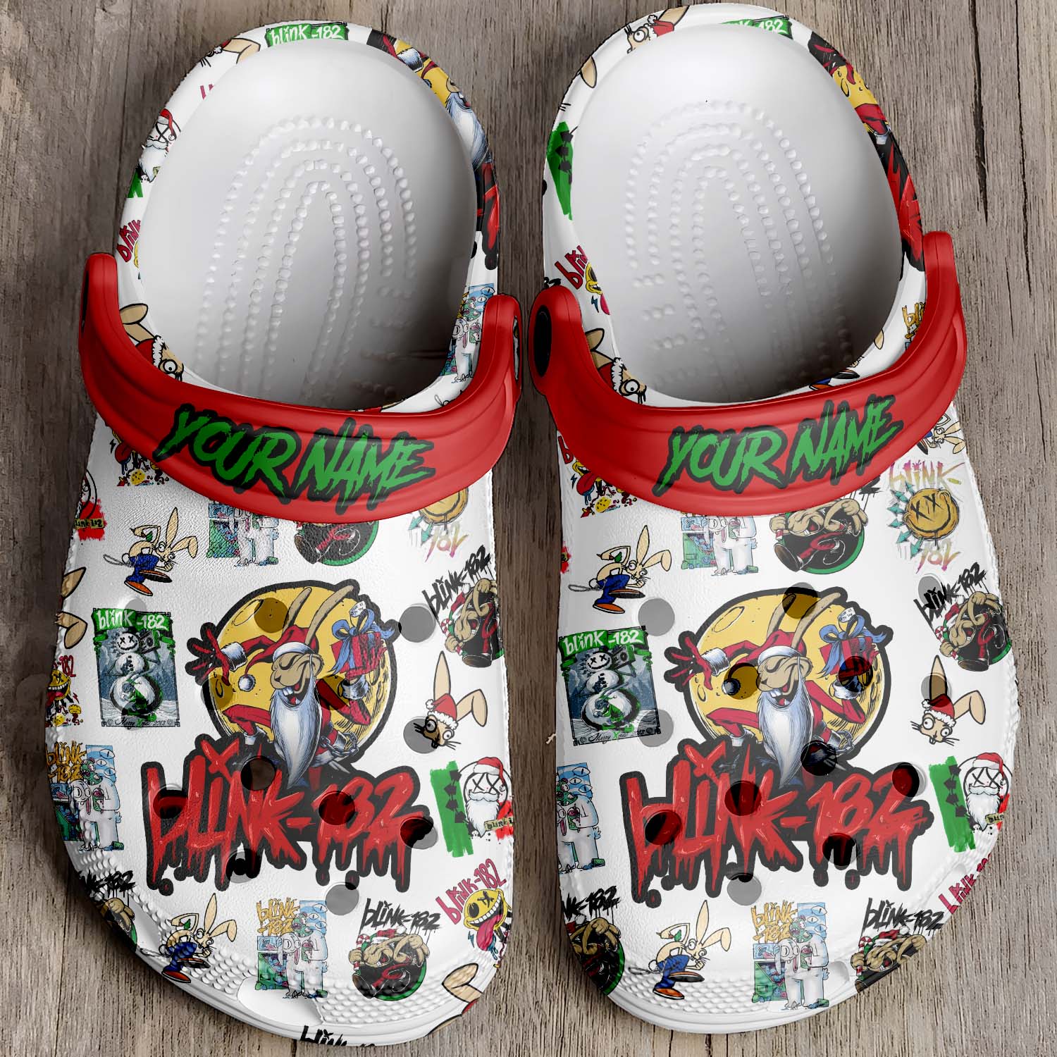 T1005 - Blink-182 x Christmas - Crocs Custom name mockup 4 jpg