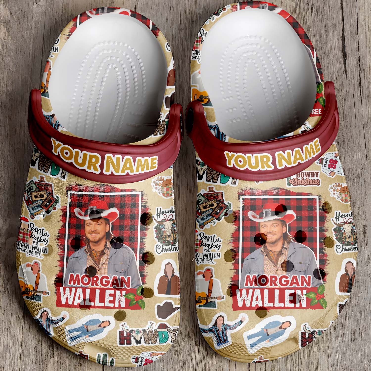 T1005 - Morgan Wallen x Christmas - Crocs Custom name mockup 4 jpg