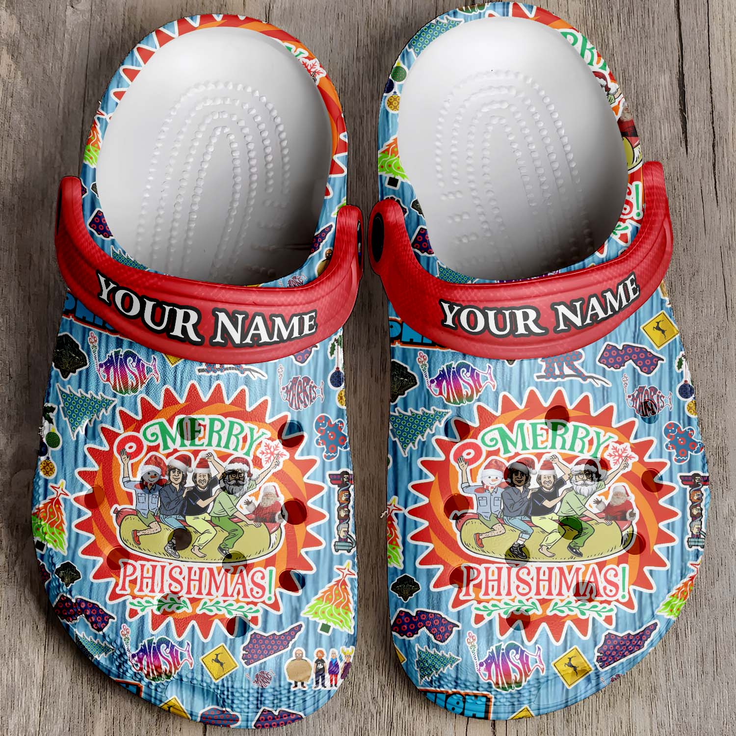 T1005 - Phish Band x Christmas - Crocs Custom name mockup 4 jpg