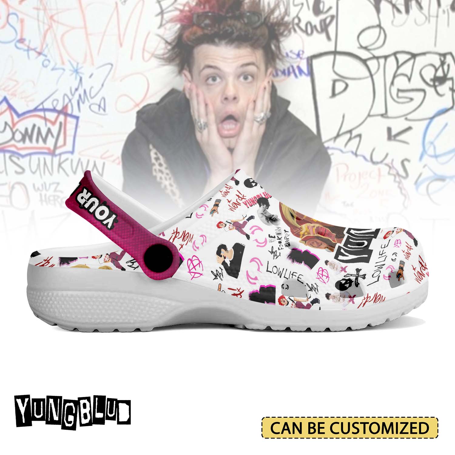 T1005 - Yungblud - Crocs Custom name mockup 2 jpg