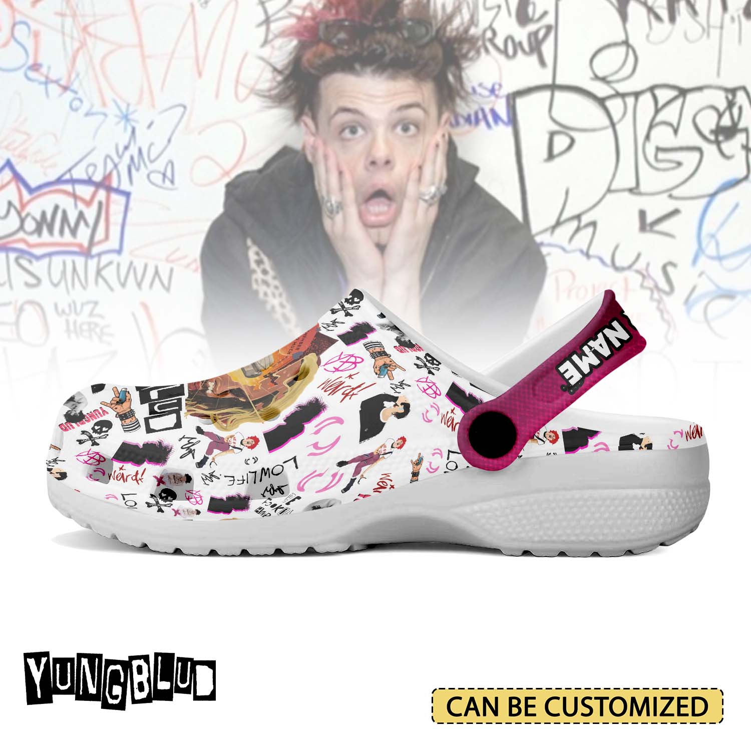 T1005 - Yungblud - Crocs Custom name mockup 3 jpg