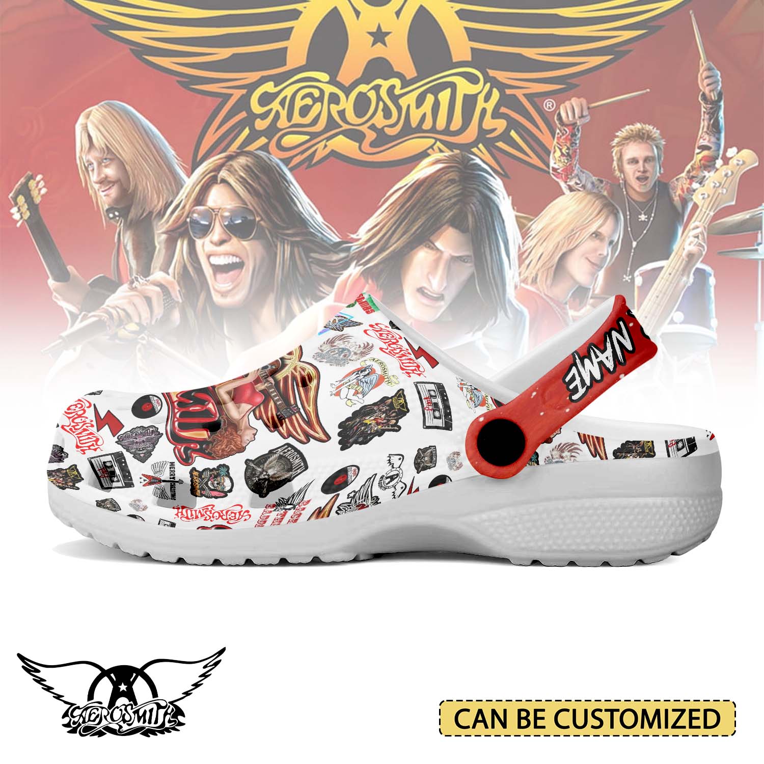 T1005 - Aeorosmith x Christmas - Crocs Custom name mockup 3 jpg