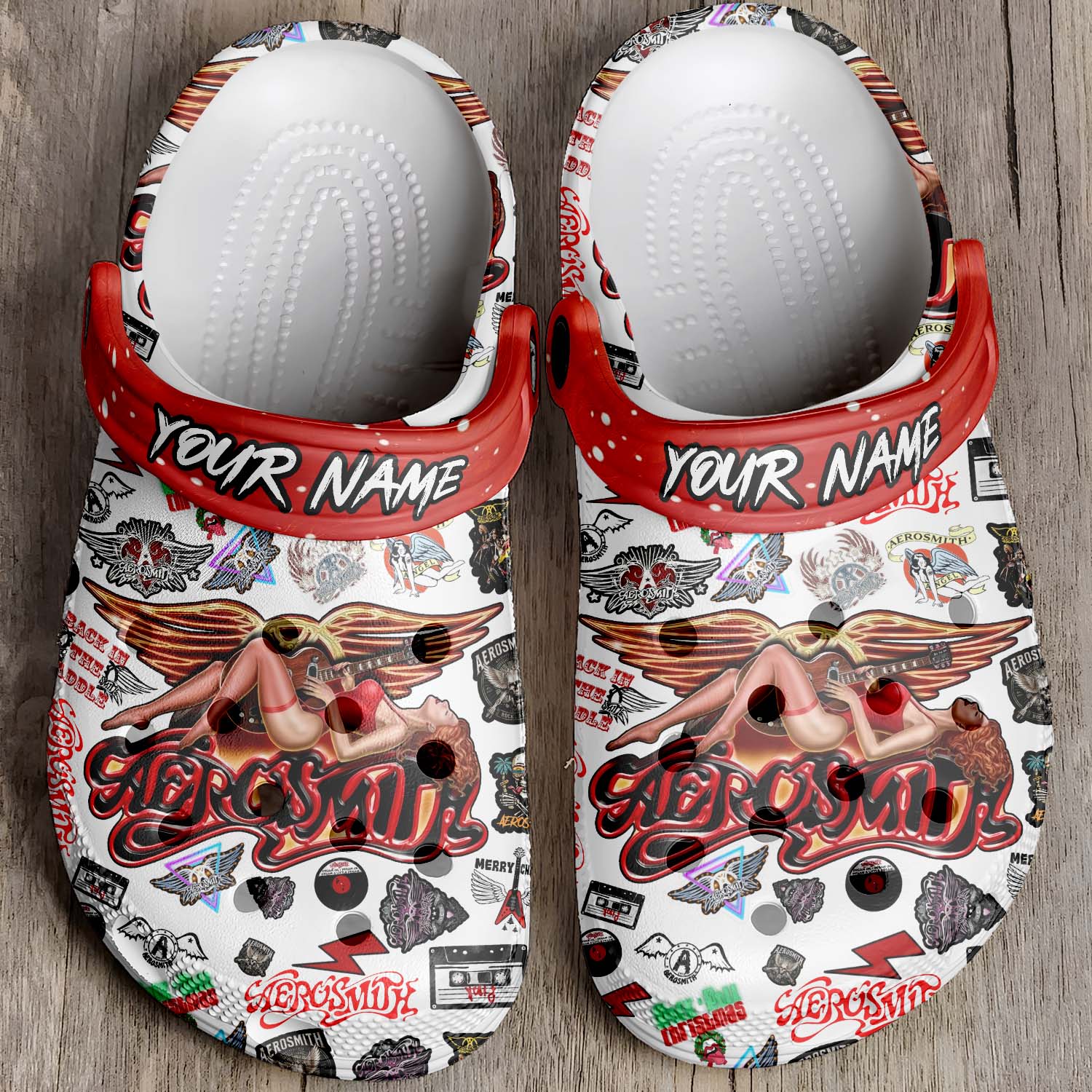 T1005 - Aeorosmith x Christmas - Crocs Custom name mockup 4 jpg