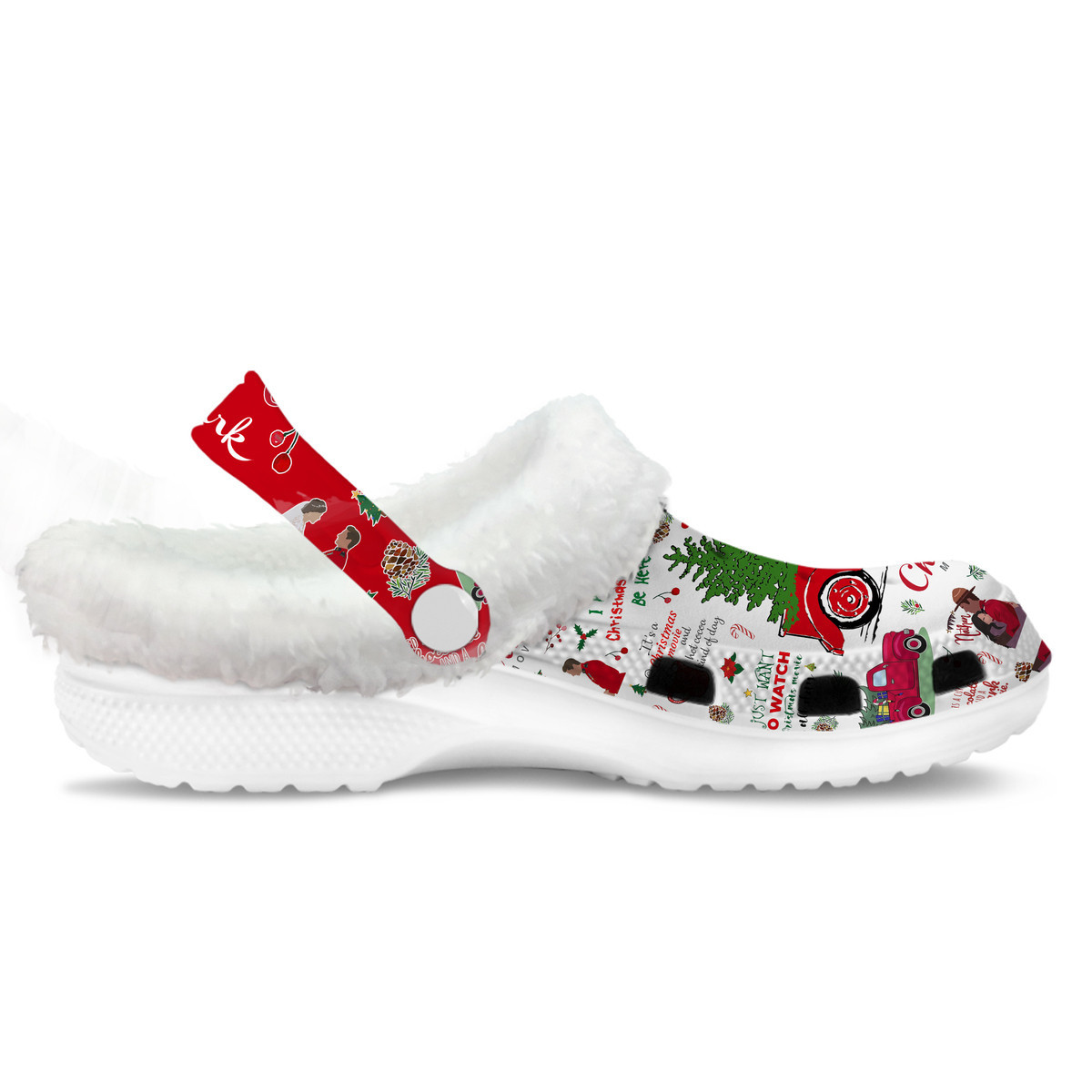 Footwearmerch Beautiful Hallmark Christmas Crocs Crocband Fleece Lined Clogs Shoes Comfortable For Men Women and Kids In Winter