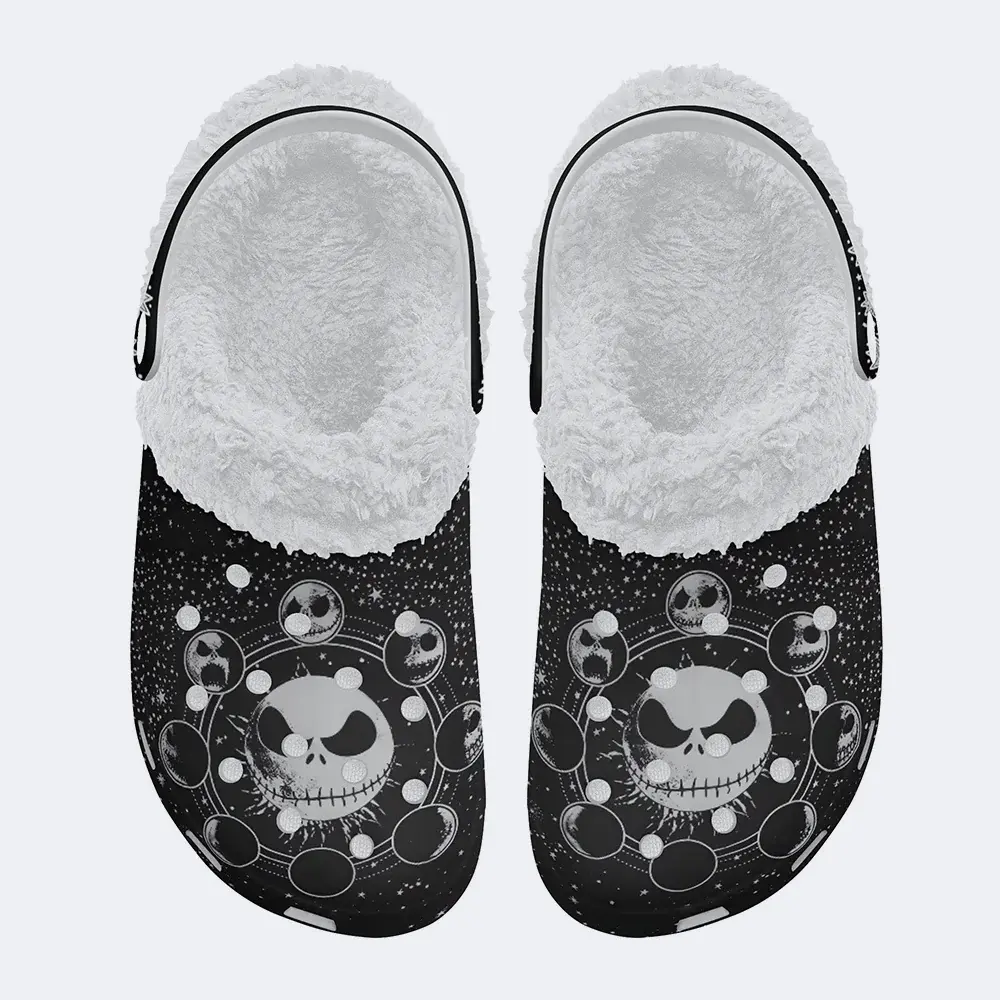 Footwearmerch Jack Skellington The Nightmare Before Christmas Movie Crocs Crocband Fleece Lined Clogs Shoes Comfortable For Men Women and Kids In Winter
