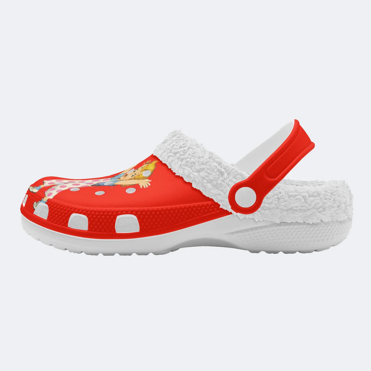 Footwearmerch Message Red Crocs Crocband Fleece Lined Clogs Shoes Comfortable For Men Women and Kids In Winter