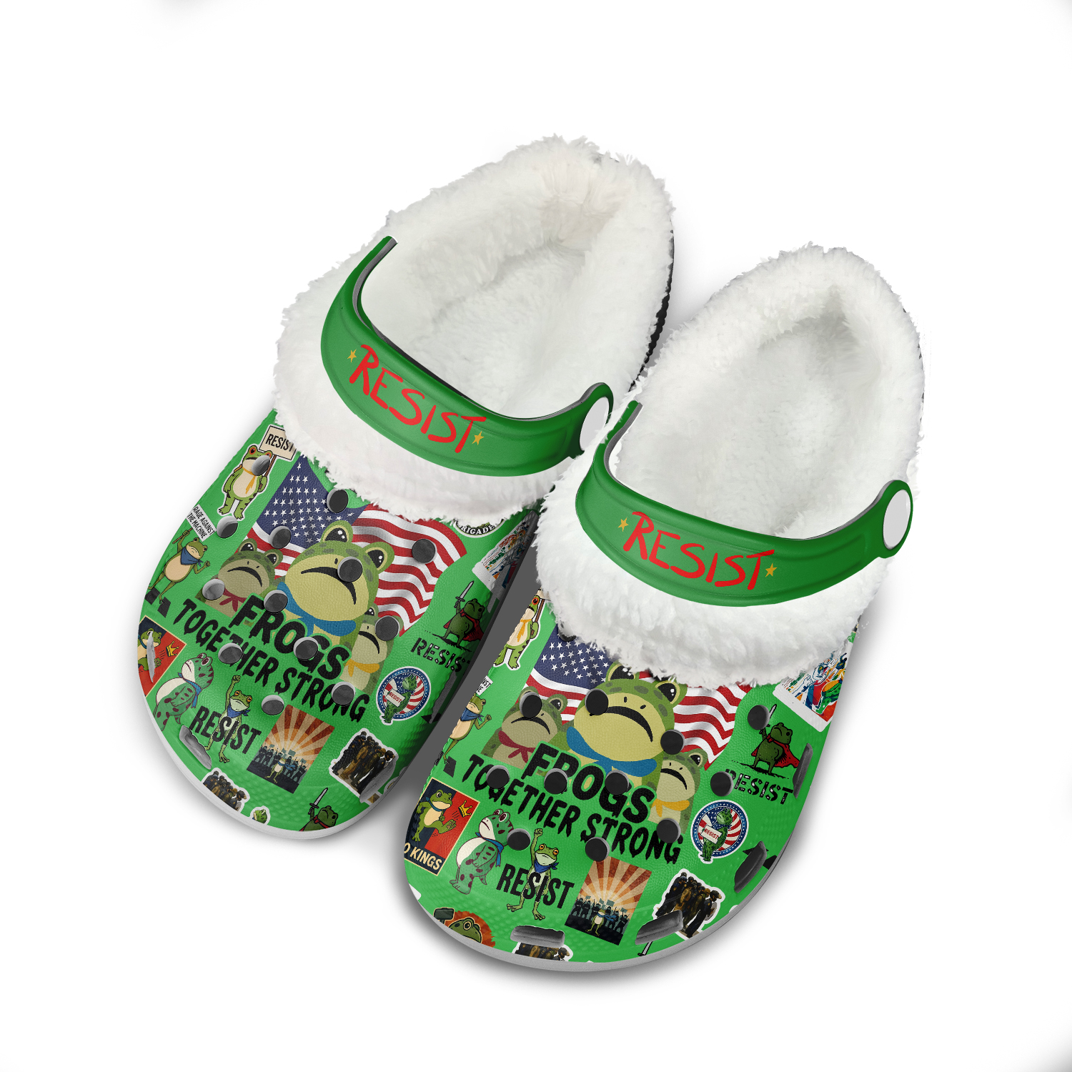 Footwearmerch Portland Frog Resist Crocs Crocband Fleece Lined Clogs Shoes Comfortable For Men Women and Kids In Winter