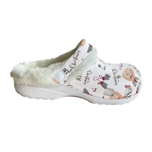 Footwearmerch Rudolph The Reindeer Christmas Crocs Crocband Fleece Lined Clogs Shoes Comfortable For Men Women and Kids In Winter