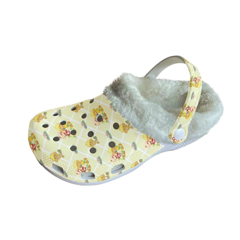 Footwearmerch Strawberry Shortcake Cartoon Crocs Crocband Fleece Lined Clogs Shoes Comfortable For Men Women and Kids In Winter