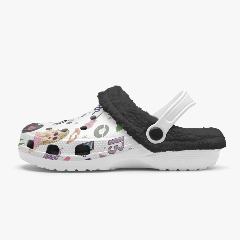 Footwearmerch Taylor Swift Music Crocs Crocband Fleece Lined Clogs Shoes Comfortable For Men Women and Kids In Winter