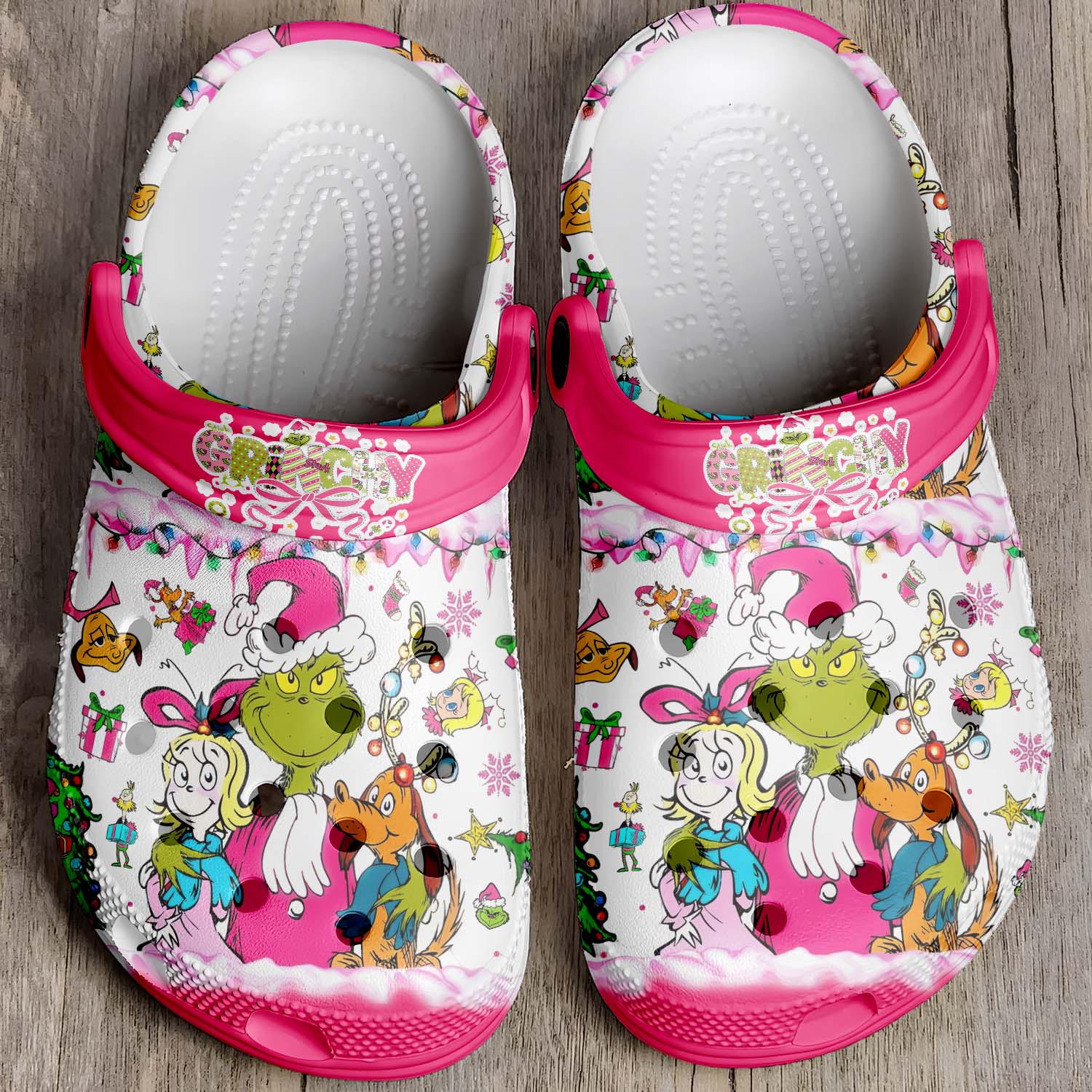 T1005 - Pink Grinch x Christmas - Crocs1 mockup 4 jpg