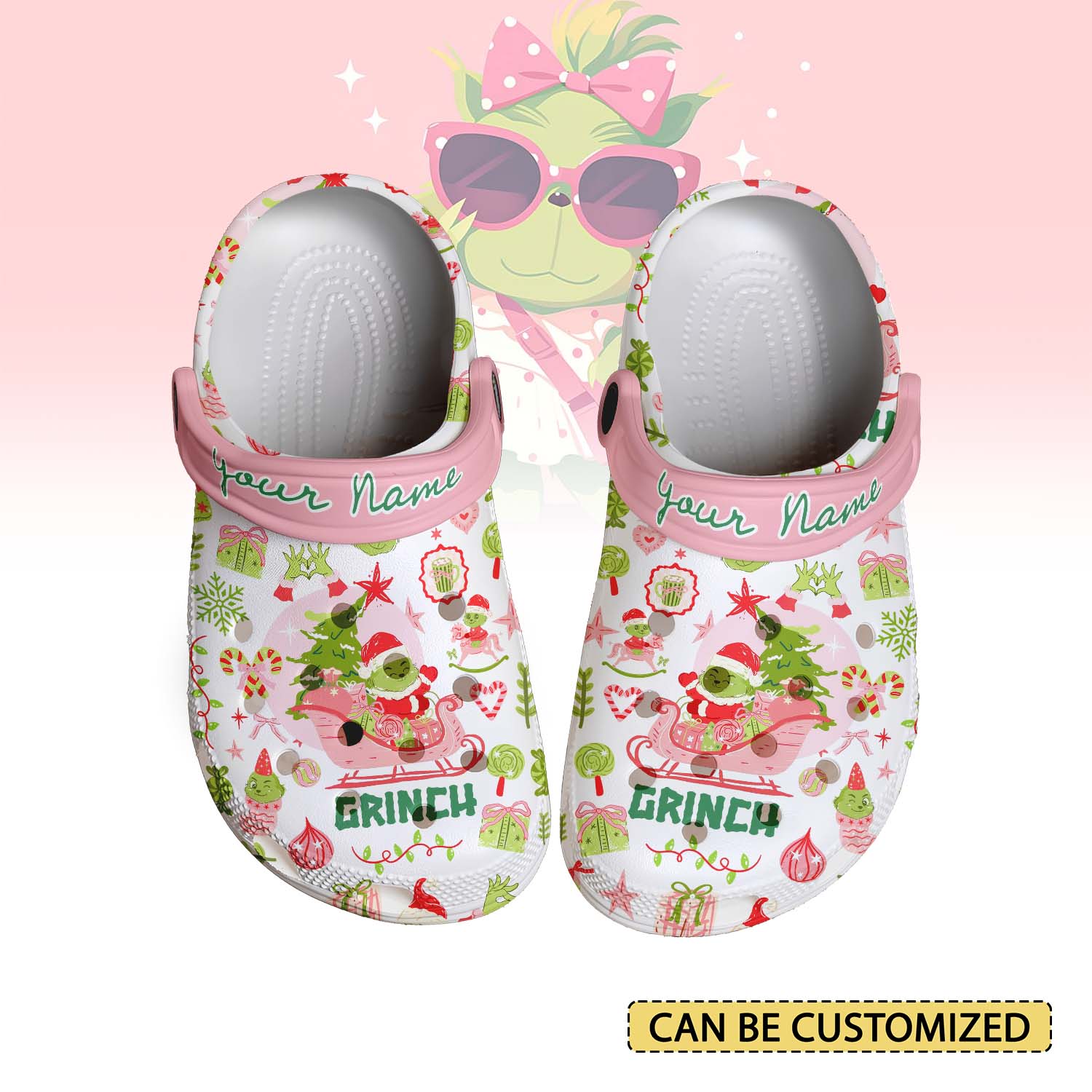 T1005 - The Grinch x Christmas - Crocs Custom name mockup 1 jpg 1