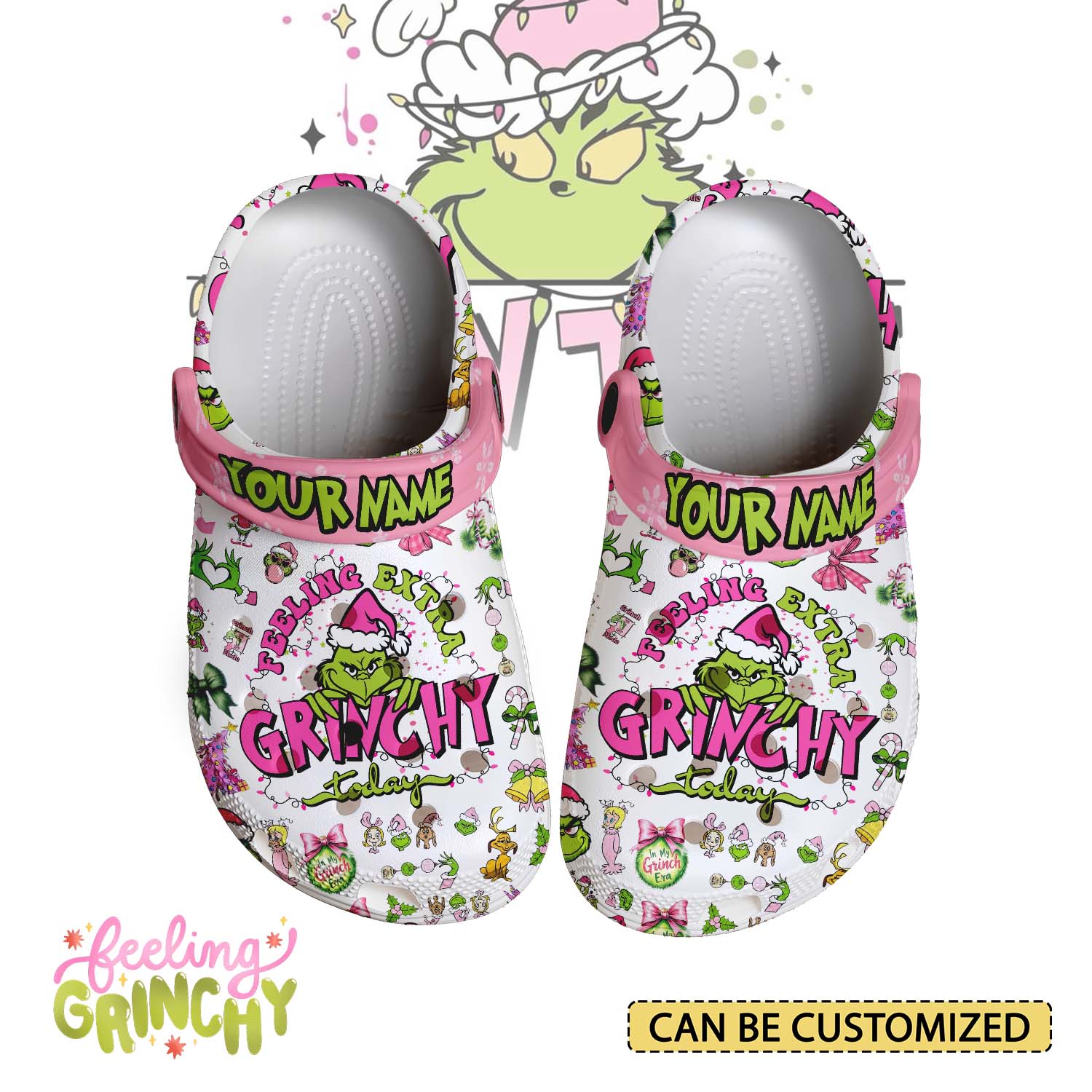 T1005 - The Grinch x Christmas - Crocs Custom name mockup 1 jpg