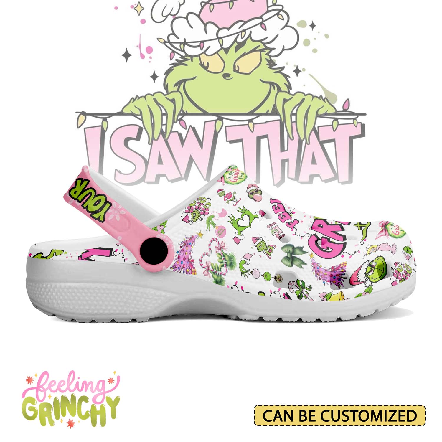 T1005 - The Grinch x Christmas - Crocs Custom name mockup 2 jpg