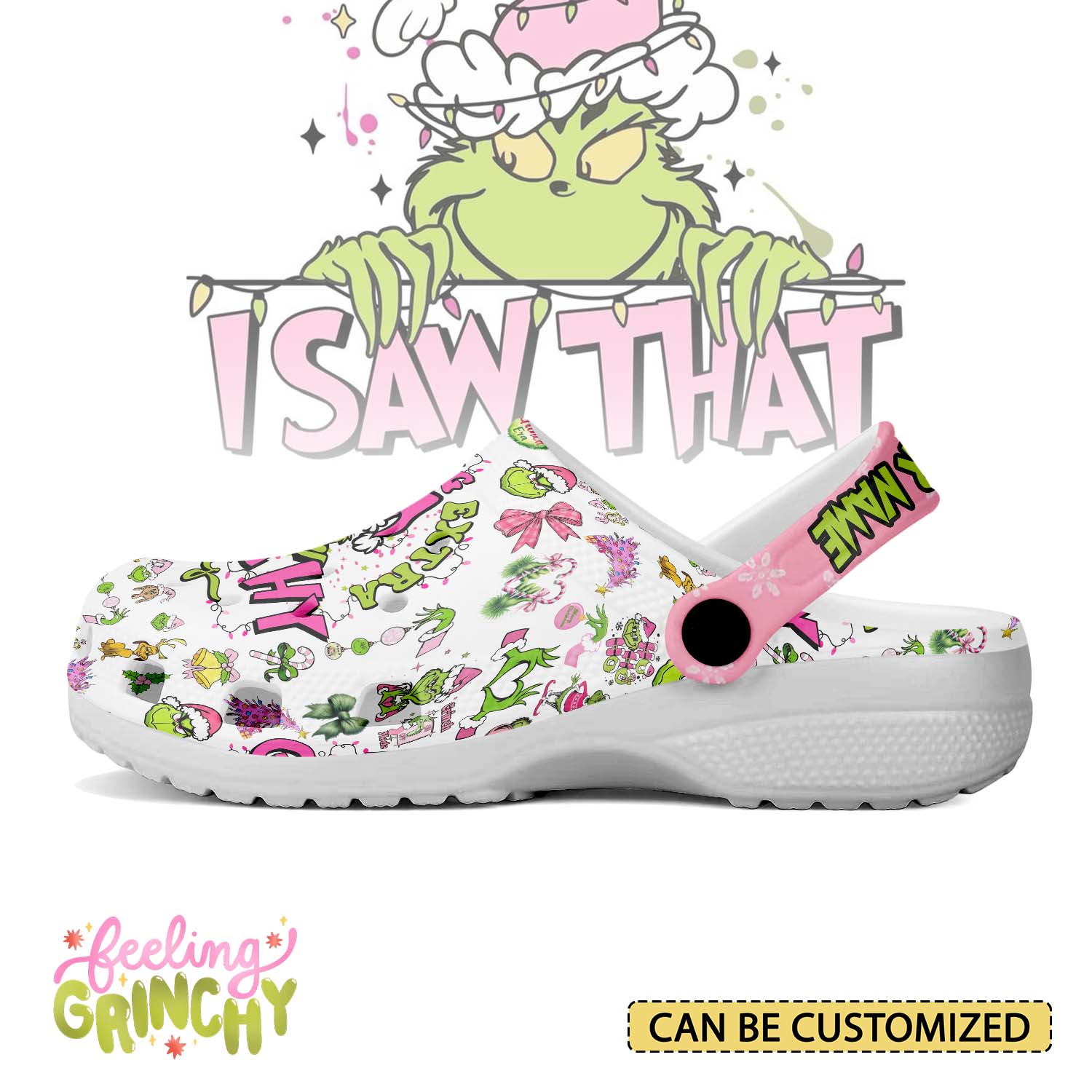 T1005 - The Grinch x Christmas - Crocs Custom name mockup 3 jpg