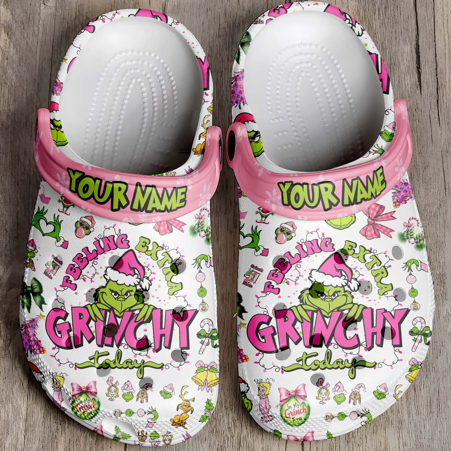T1005 - The Grinch x Christmas - Crocs Custom name mockup 4 jpg