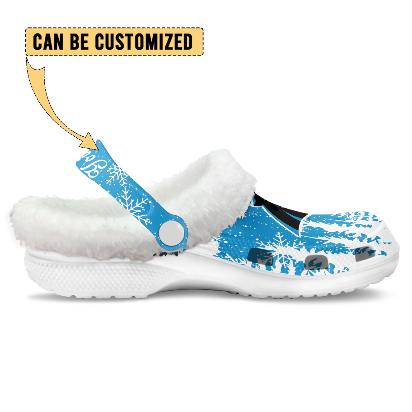 Footwearmerch Carolina Panthers NFL Crocs Crocband Fleece Lined Clogs Shoes Comfortable For Men Women and Kids In Winter