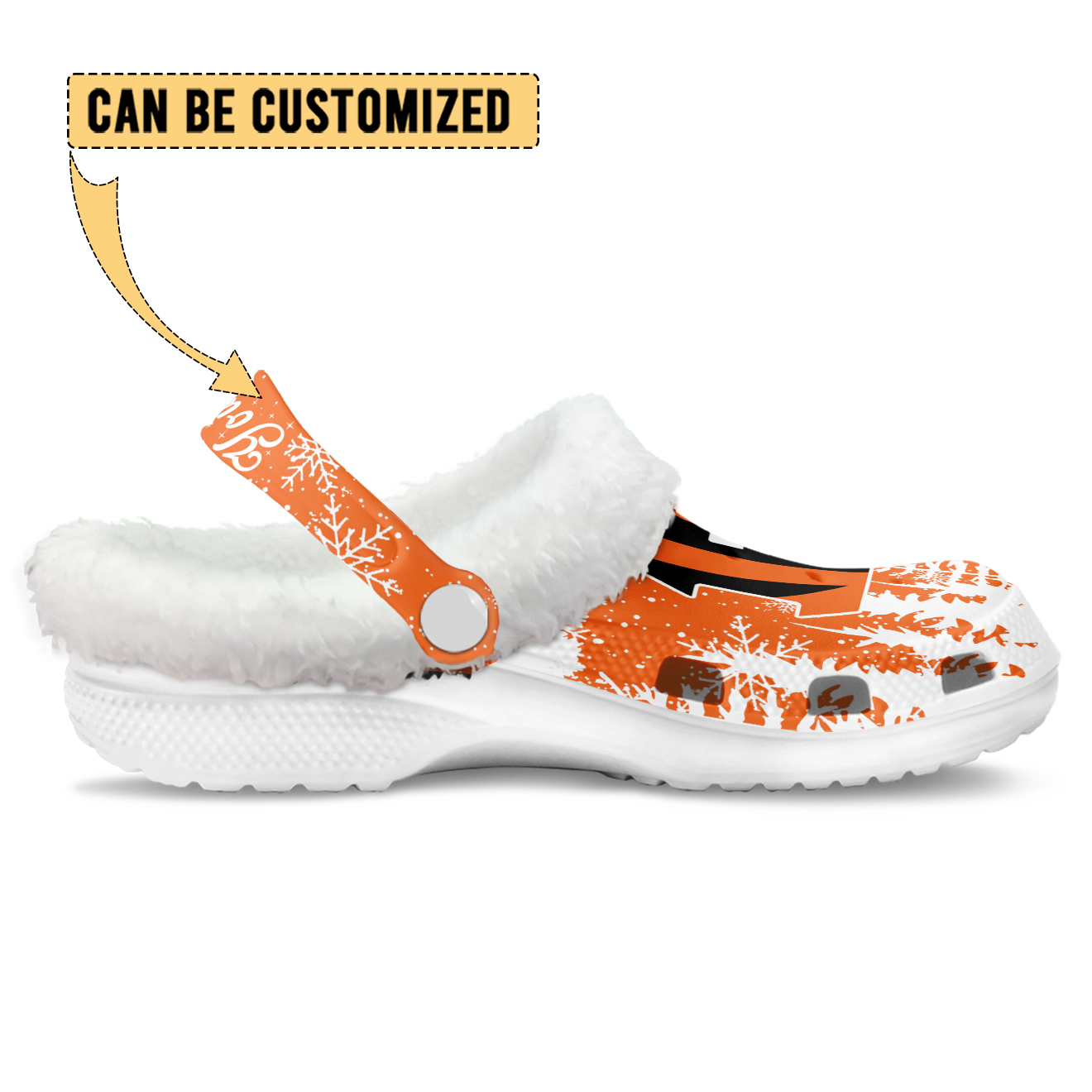 Footwearmerch Cincinnati Bengals NFL Crocs Crocband Fleece Lined Clogs Shoes Comfortable For Men Women and Kids In Winter
