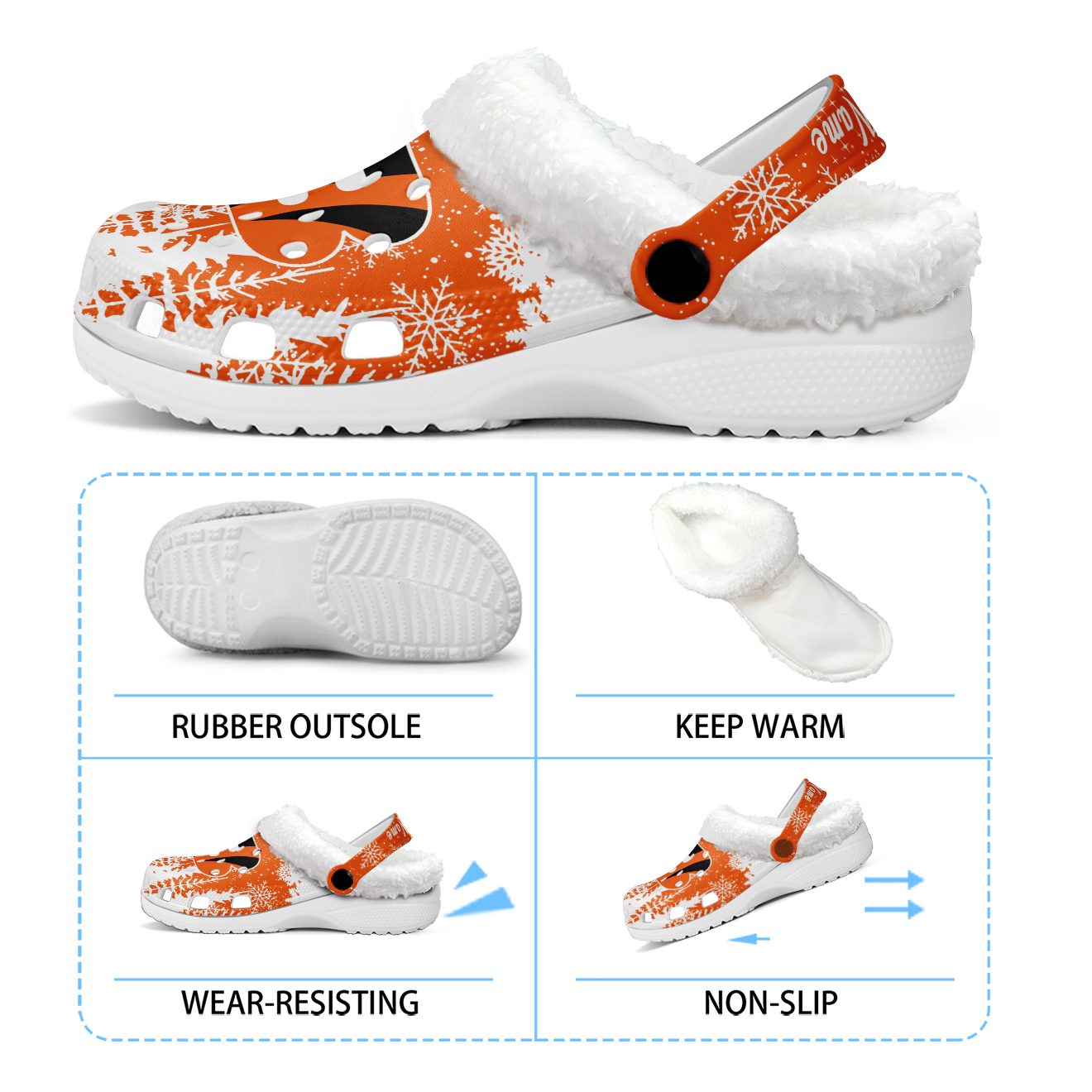 Footwearmerch Cincinnati Bengals NFL Crocs Crocband Fleece Lined Clogs Shoes Comfortable For Men Women and Kids In Winter