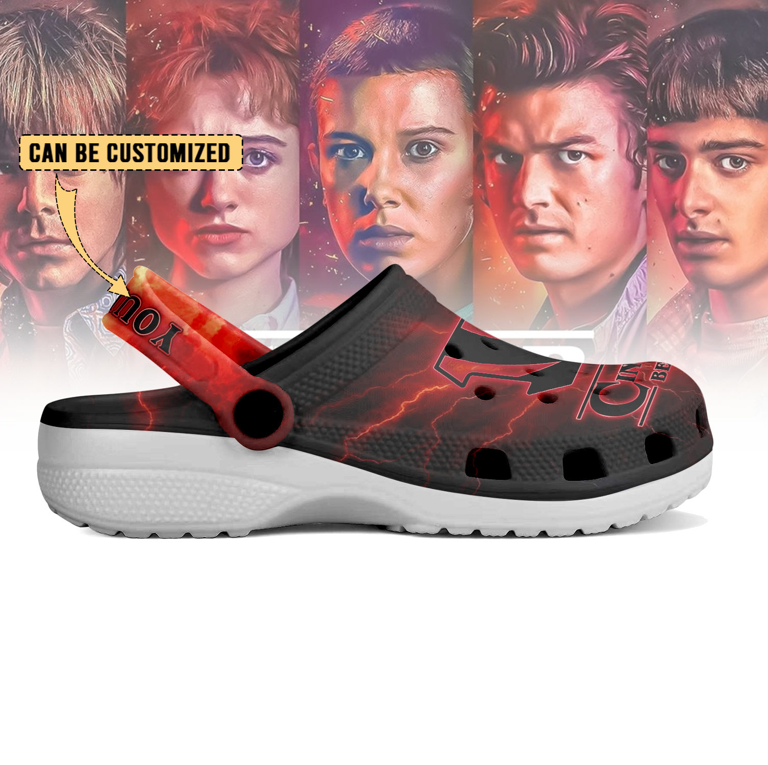 Footwearmerch Cincinnati Bengals x Stranger Things Crocs Crocband Clogs Shoes Comfortable For Men Women and Kids