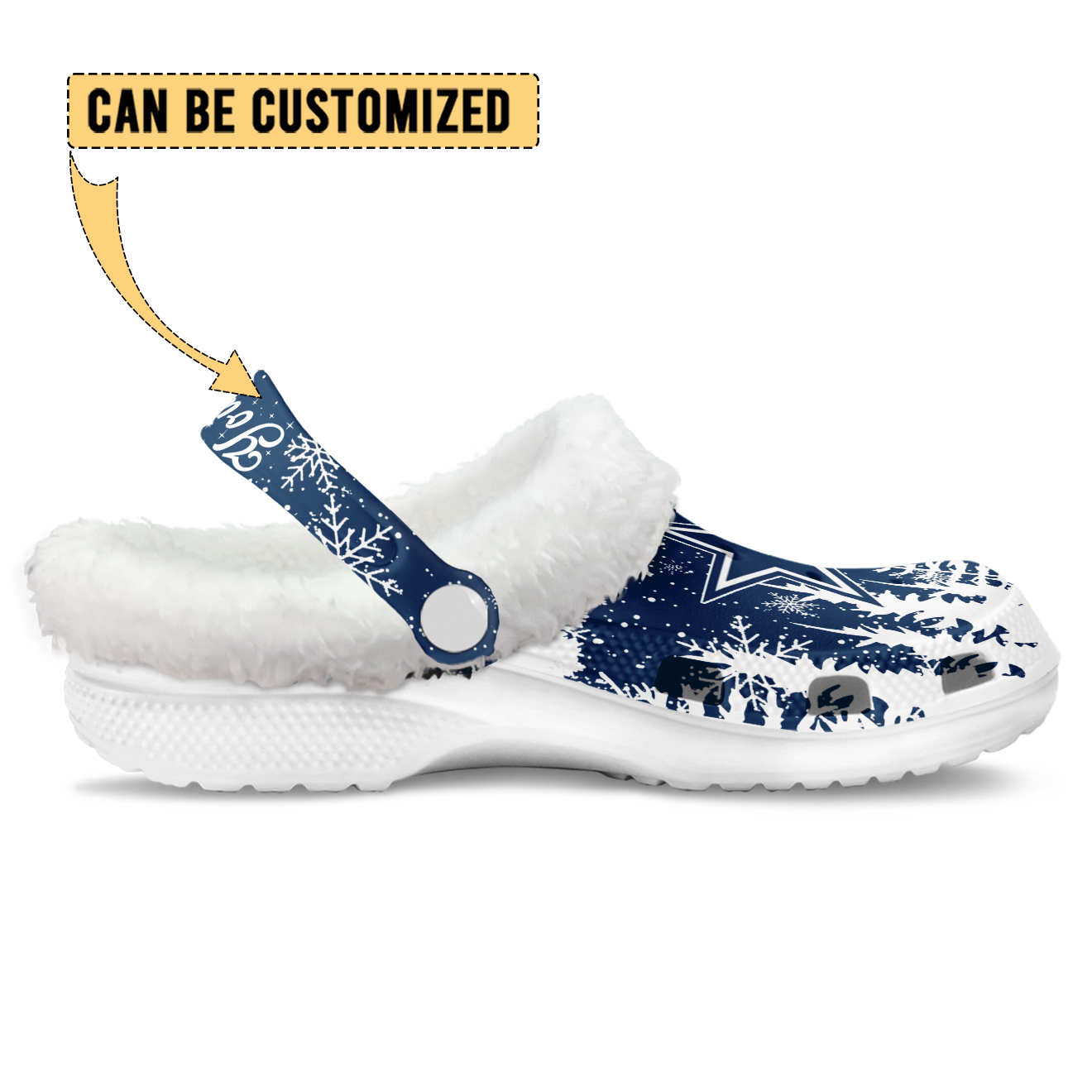 Footwearmerch Dallas Cowboys NFL Crocs Crocband Fleece Lined Clogs Shoes Comfortable For Men Women and Kids In Winter