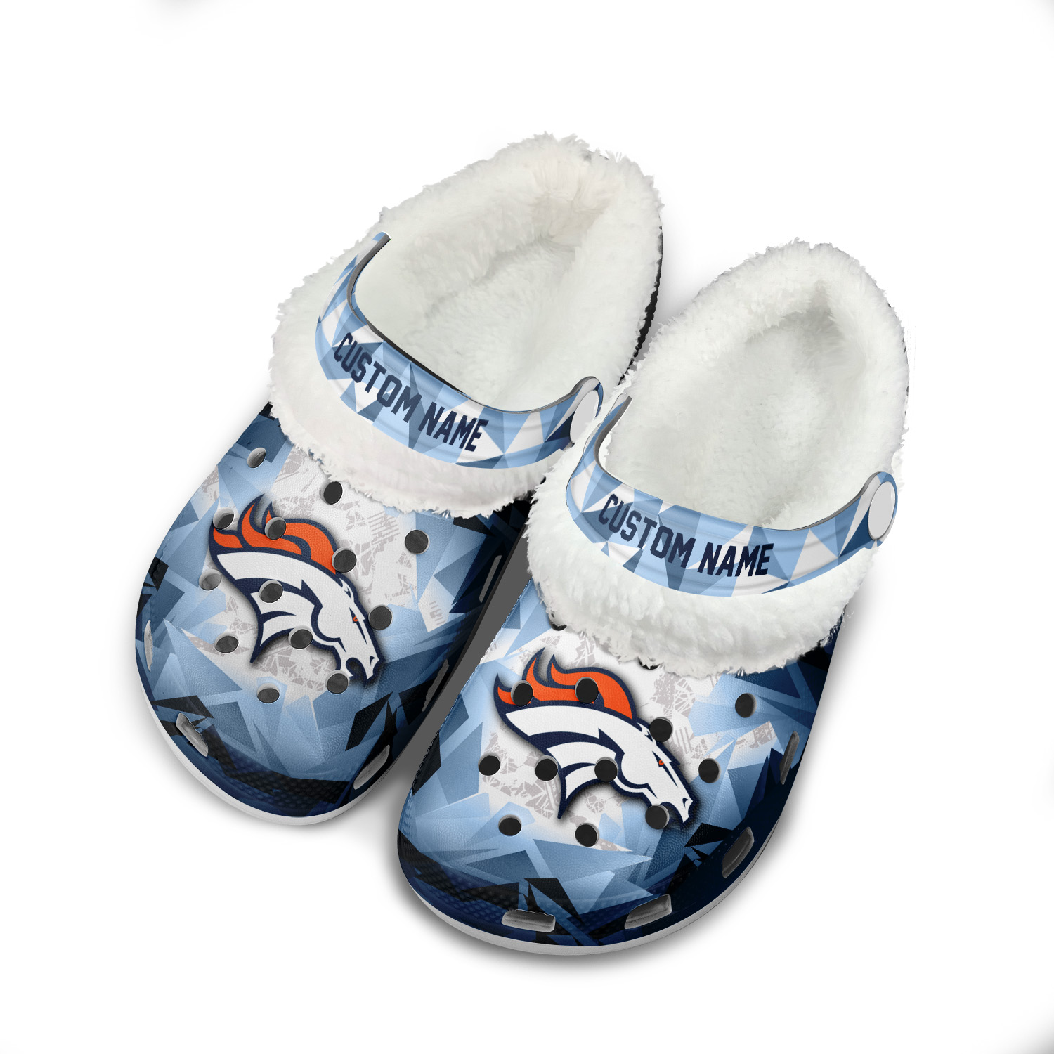Footwearmerch Denver Broncos NFL Crocs Crocband Fleece Lined Clogs Shoes Comfortable For Men Women and Kids In Winter