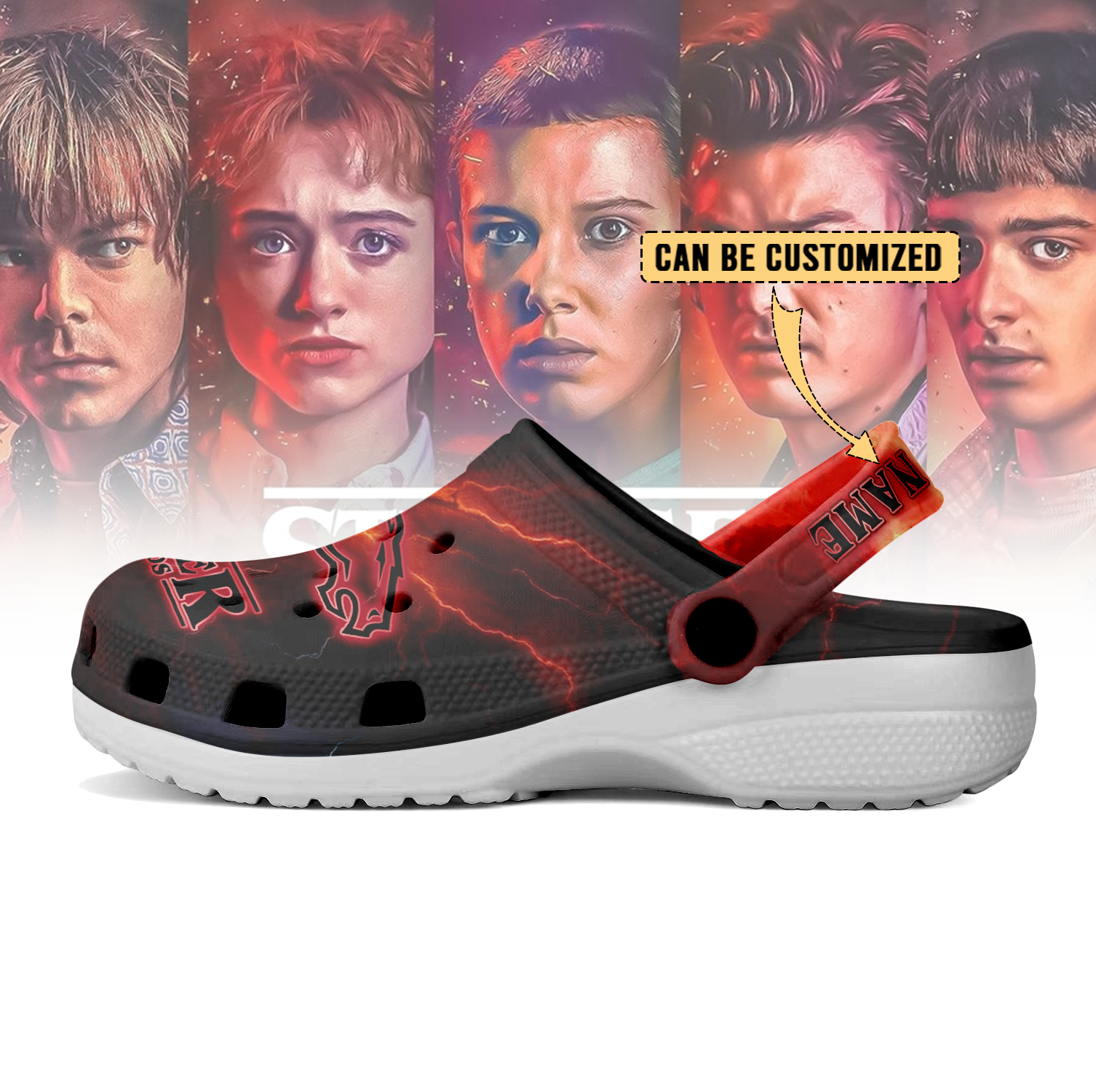 Footwearmerch Denver Broncos x Stranger Things Crocs Crocband Clogs Shoes Comfortable For Men Women and Kids