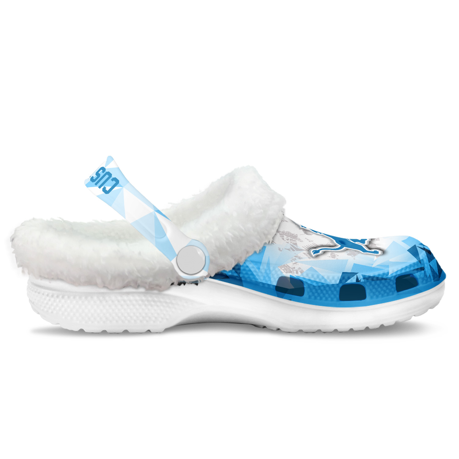 Footwearmerch Detroit Lions NFL Crocs Crocband Fleece Lined Clogs Shoes Comfortable For Men Women and Kids In Winter