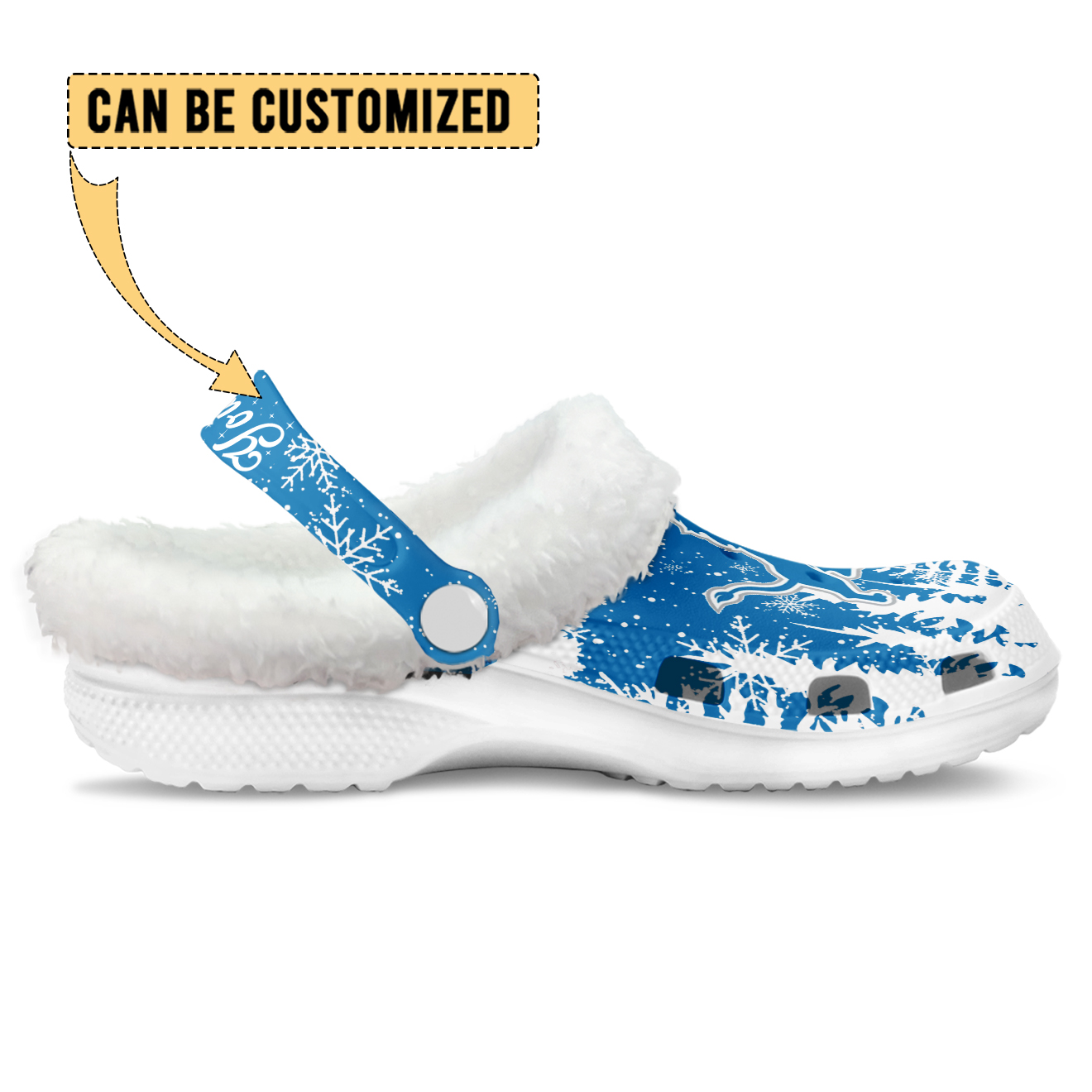 Footwearmerch Detroit Lions NFL Crocs Crocband Fleece Lined Clogs Shoes Comfortable For Men Women and Kids In Winter