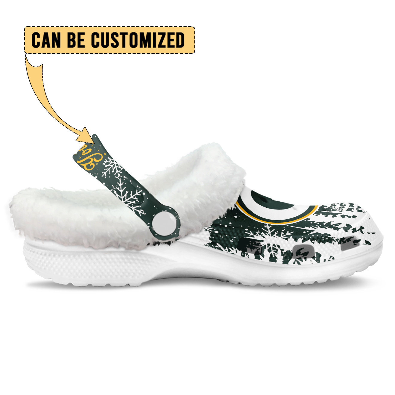 Footwearmerch Green Bay Packers NFL Crocs Crocband Fleece Lined Clogs Shoes Comfortable For Men Women and Kids In Winter