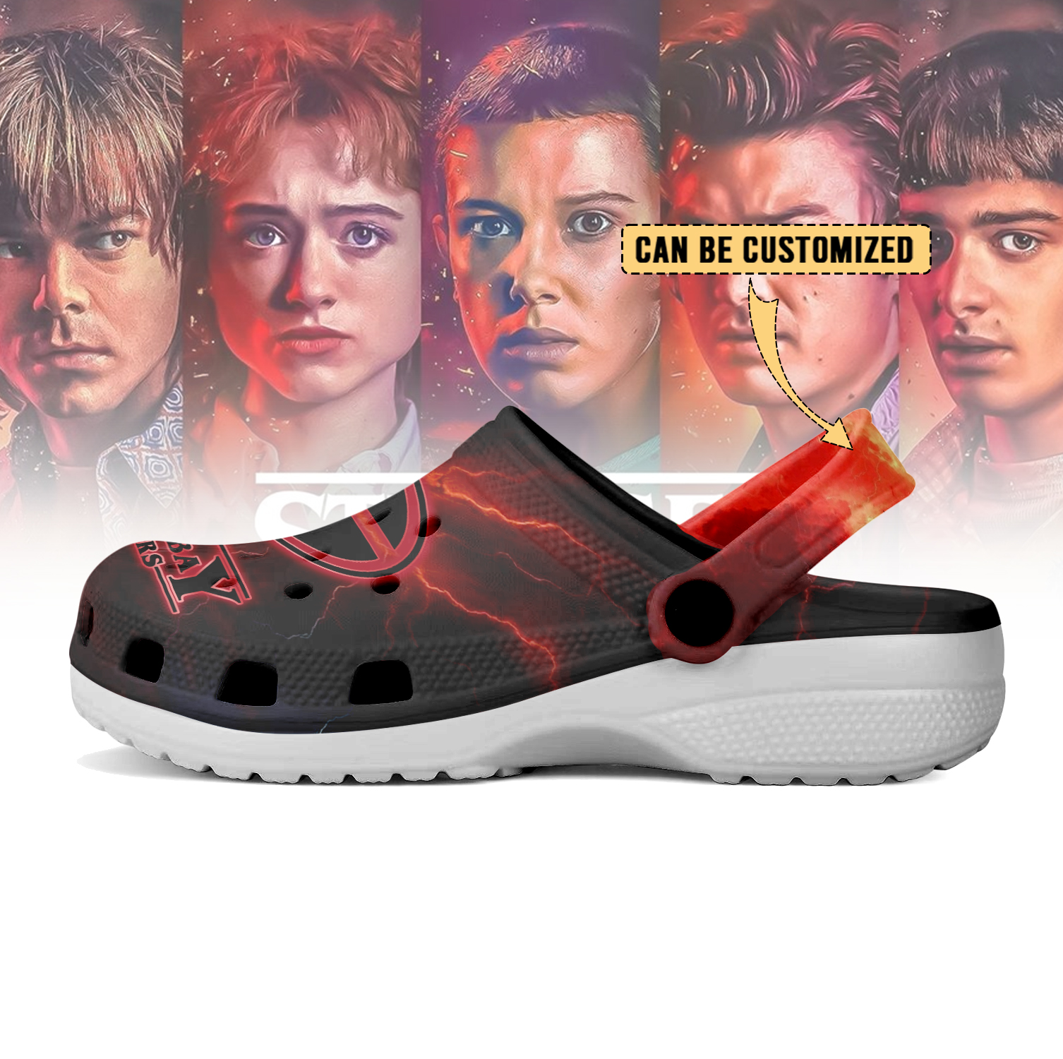 Footwearmerch Green Bay Packers x Stranger Things Crocs Crocband Clogs Shoes Comfortable For Men Women and Kids