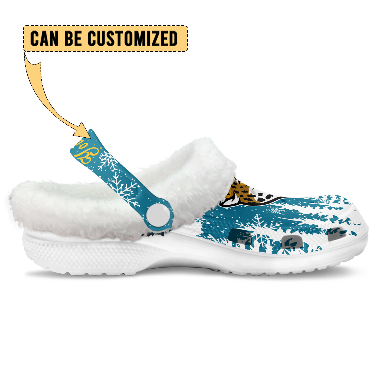 Footwearmerch Jacksonville Jaguars NFL Crocs Crocband Fleece Lined Clogs Shoes Comfortable For Men Women and Kids In Winter