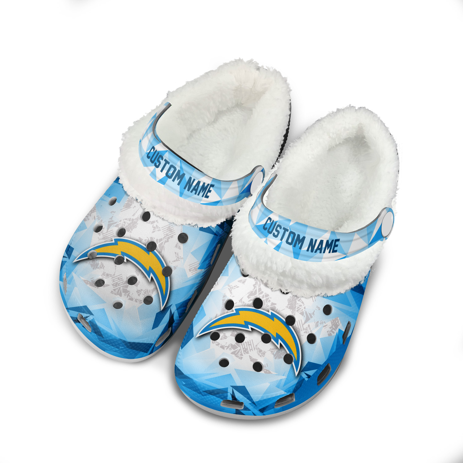 Footwearmerch Los Angeles Chargers NFL Crocs Crocband Fleece Lined Clogs Shoes Comfortable For Men Women and Kids In Winter