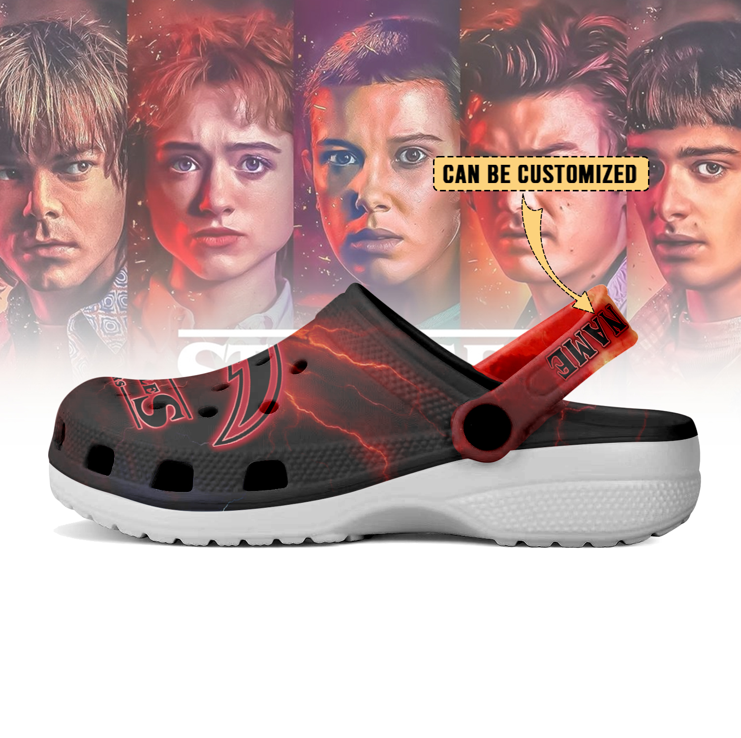 Footwearmerch Los Angeles Chargers x Stranger Things Crocs Crocband Clogs Shoes Comfortable For Men Women and Kids