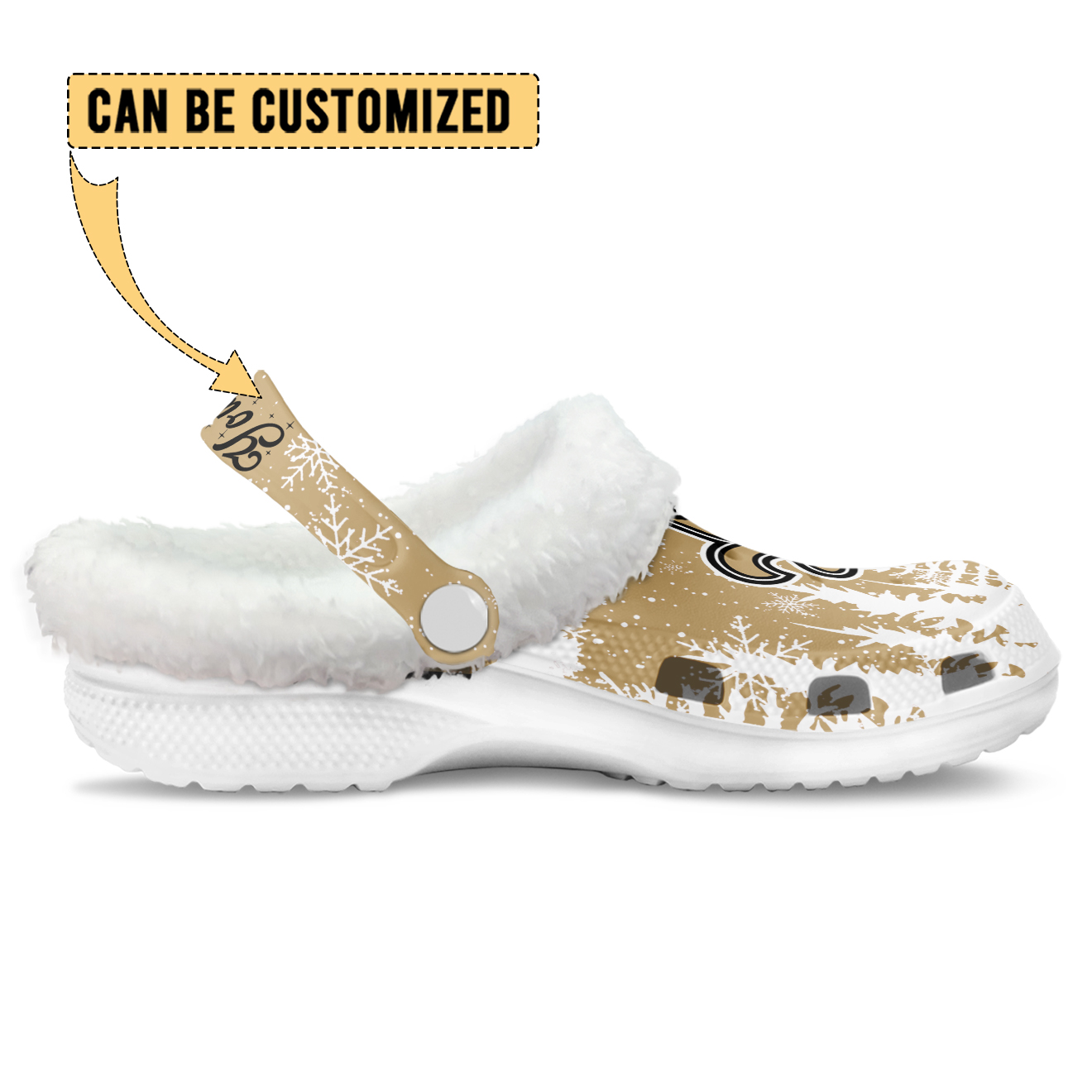 Footwearmerch New Orleans Saints NFL Crocs Crocband Fleece Lined Clogs Shoes Comfortable For Men Women and Kids In Winter