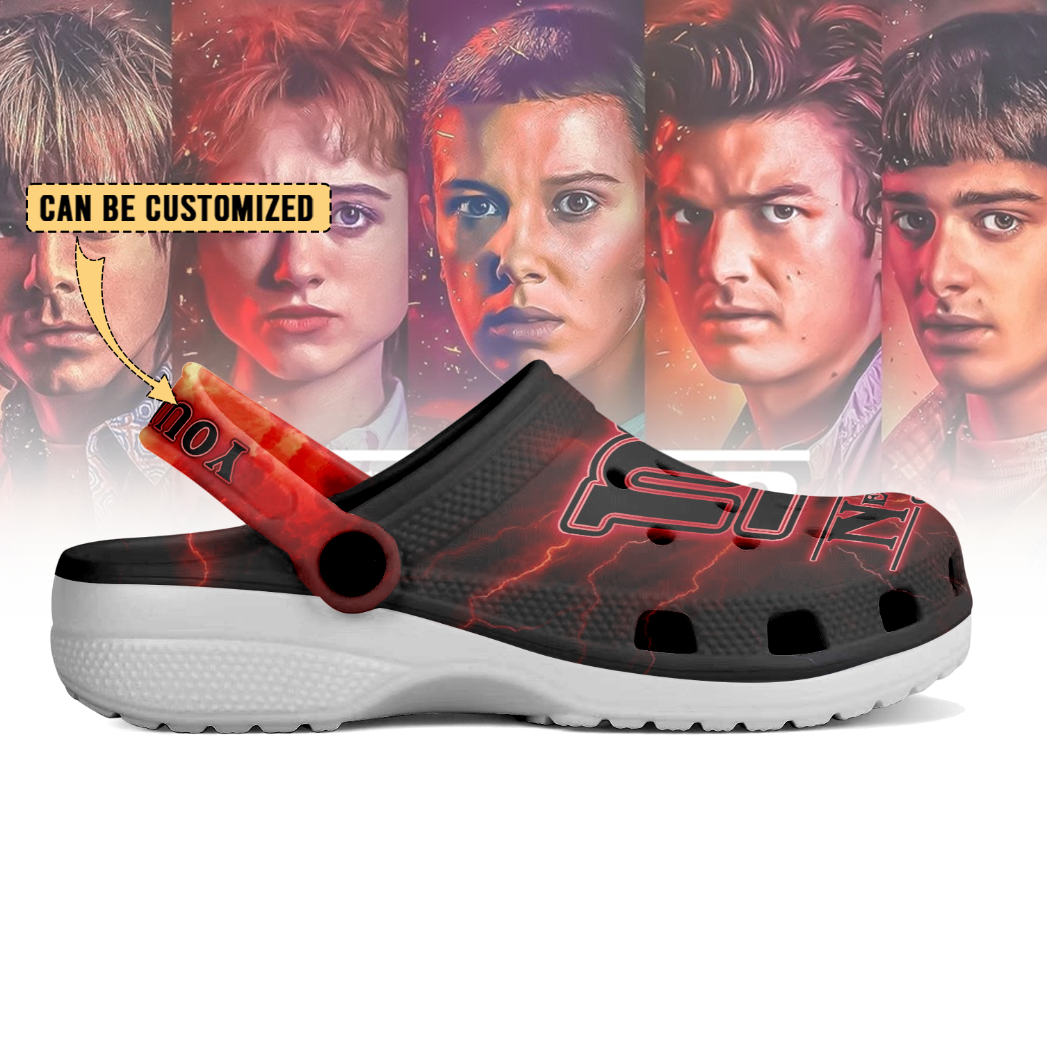 Footwearmerch New York Giants x Stranger Things Crocs Crocband Clogs Shoes Comfortable For Men Women and Kids