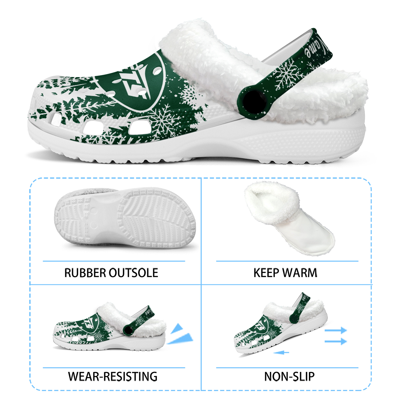 Footwearmerch New York Jets NFL Crocs Crocband Fleece Lined Clogs Shoes Comfortable For Men Women and Kids In Winter