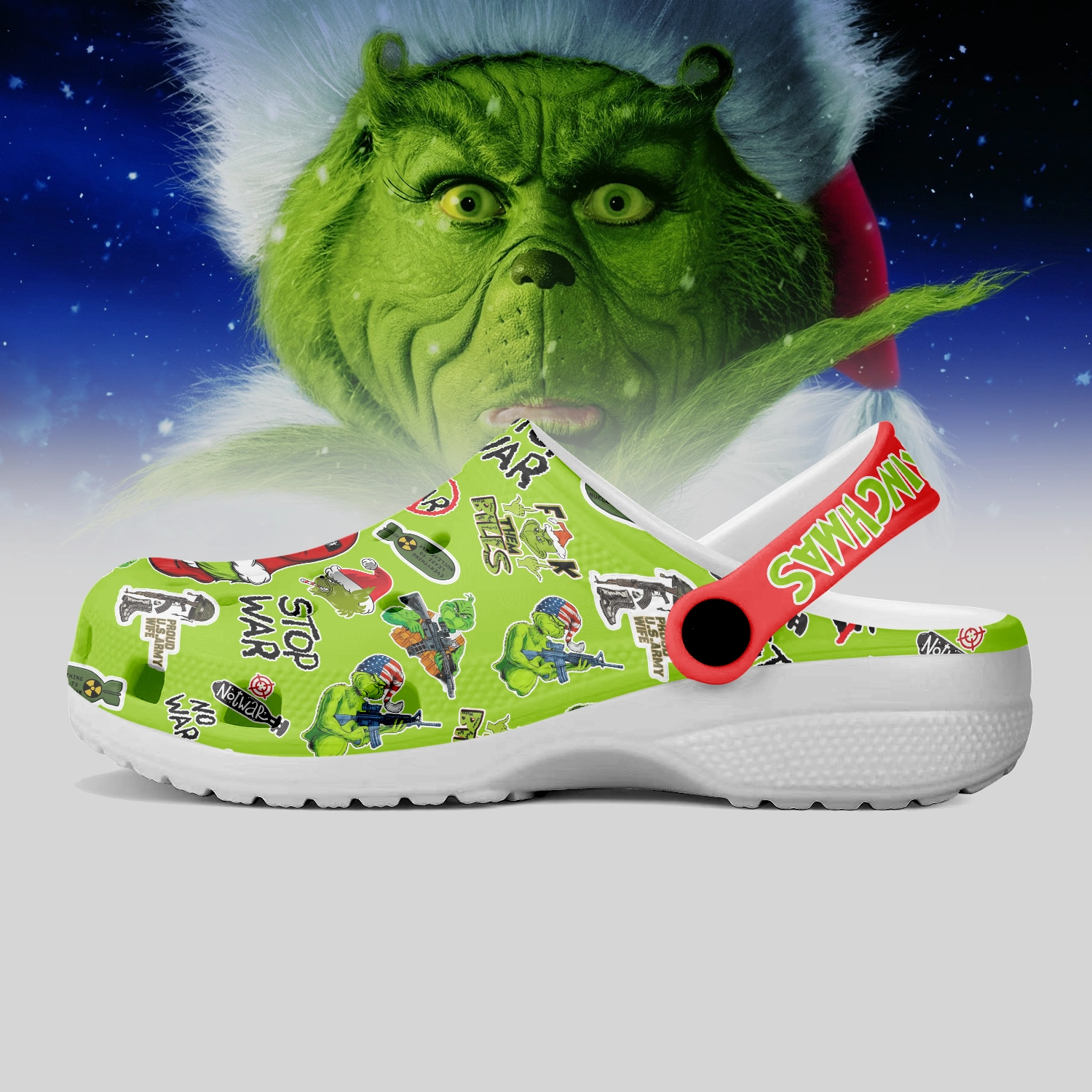 Footwearmerch The Grinch Movie Crocs Crocband Clogs Shoes Comfortable For Men Women and Kids
