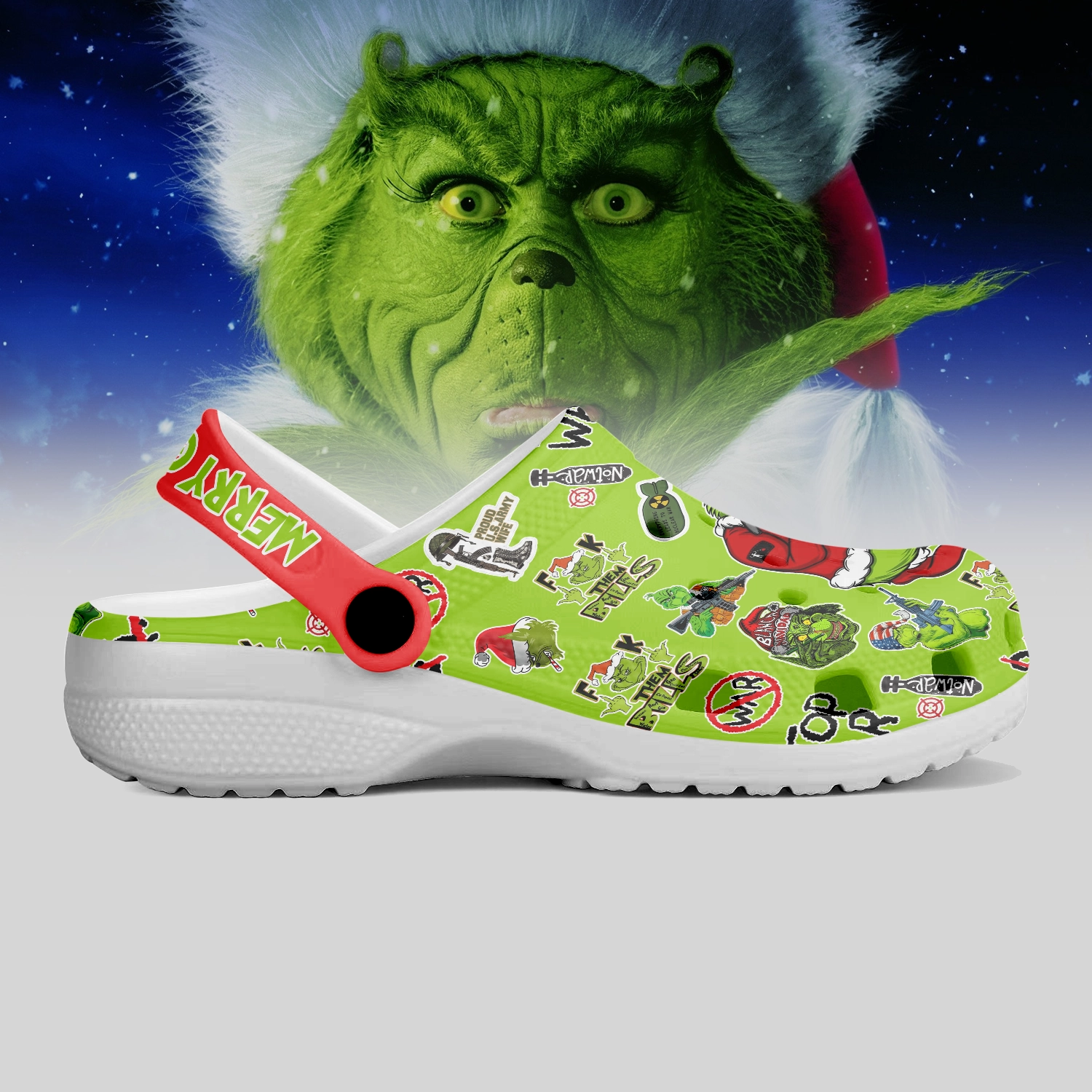 Footwearmerch The Grinch Movie Crocs Crocband Clogs Shoes Comfortable For Men Women and Kids