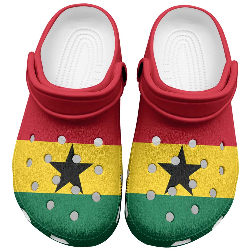 Footwearmerch African Proud Ghana Flag Crocs Crocband Clogs Shoes Comfortable For Men Women and Kids