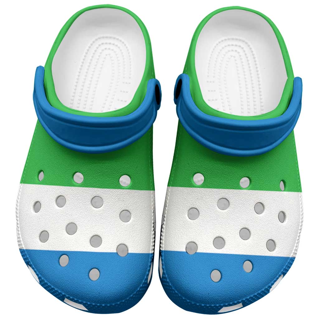 Footwearmerch African Proud Sierra Leone Flag Crocs Crocband Clogs Shoes Comfortable For Men Women and Kids