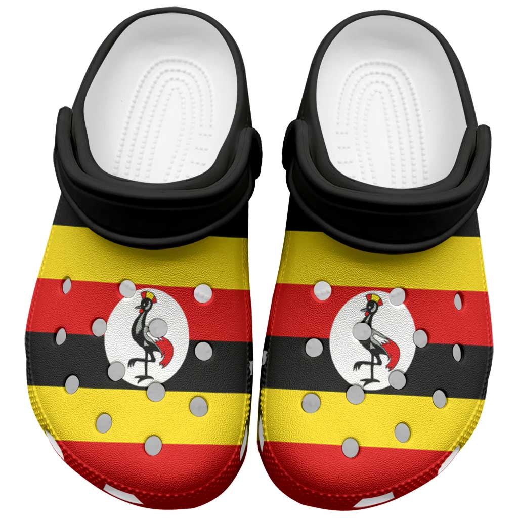 Footwearmerch African Proud Uganda Flag Crocs Crocband Clogs Shoes Comfortable For Men Women and Kids