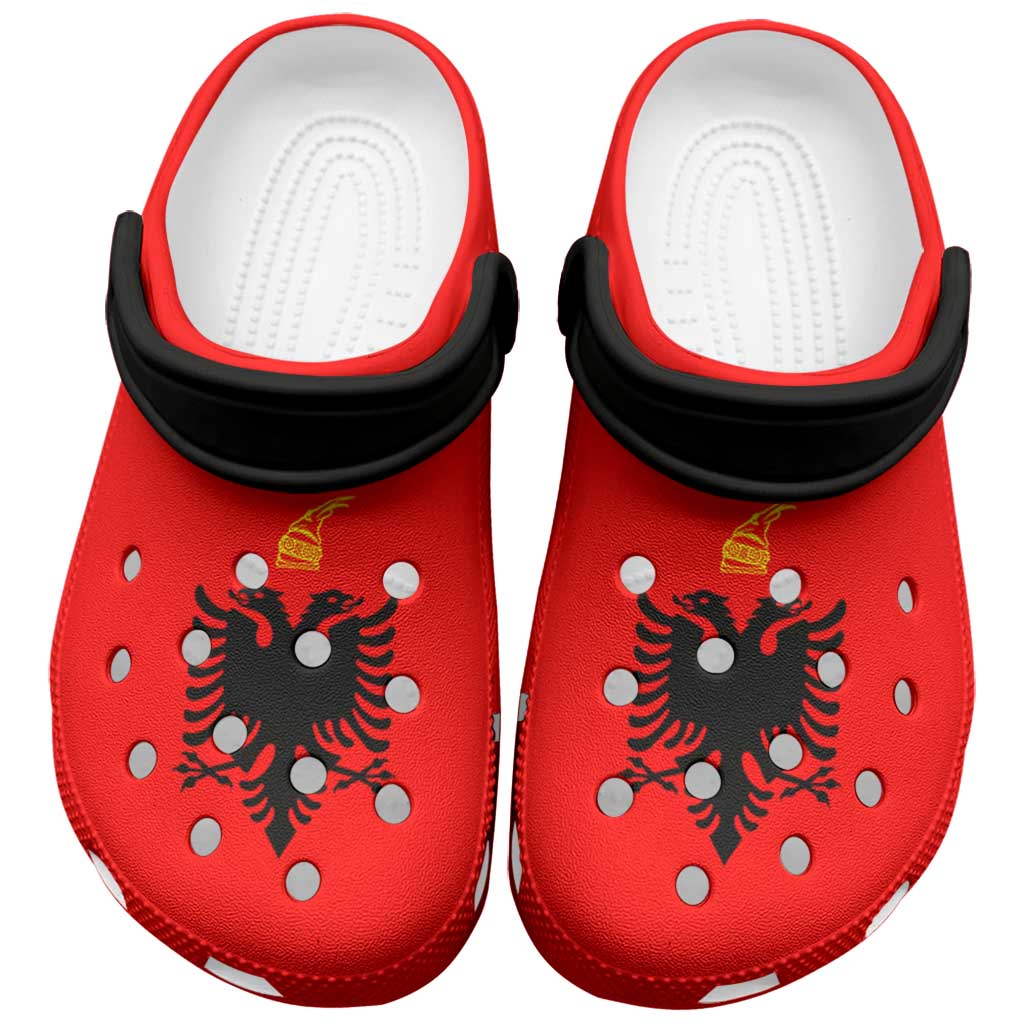Footwearmerch Albania Flag Crocs Crocband Clogs Shoes Comfortable For Men Women and Kids