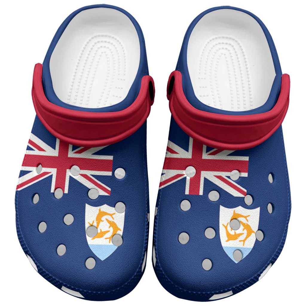 Footwearmerch Anguilla Flag Crocs Crocband Clogs Shoes Comfortable For Men Women and Kids